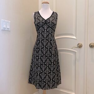 NWOT Loft black and white pattern cotton dress